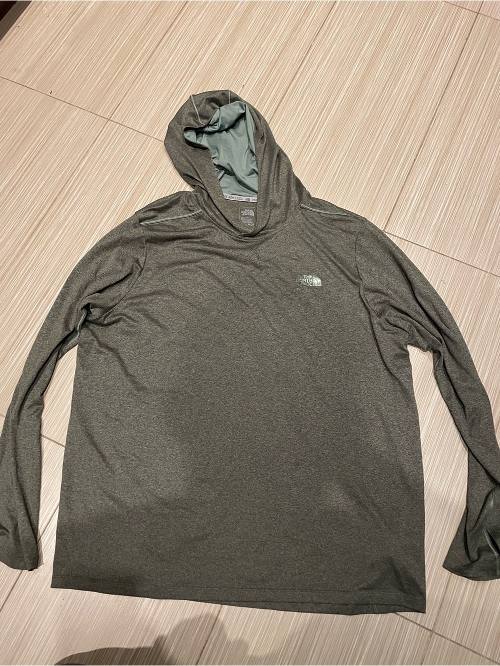 The North Face Olive Hooded Long Sleeve Top